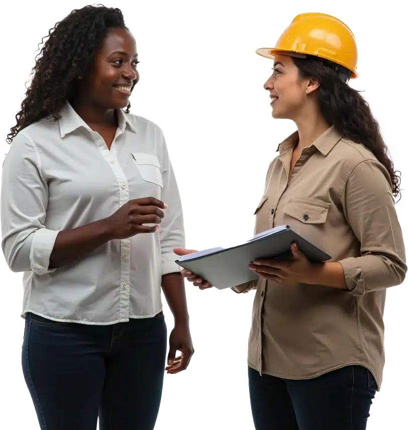 A manager training a worker